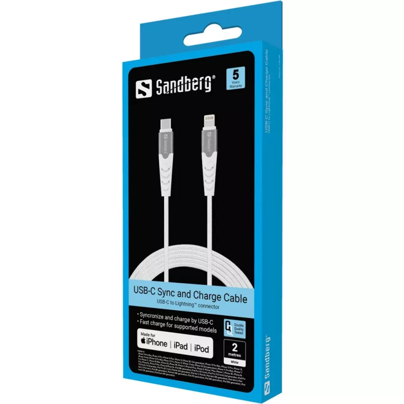 Cavo Sandberg USB-C PD to Lightning MFI 2M PRO 2m Lightning USB C