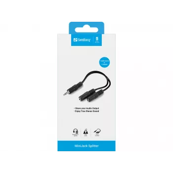 Splitter audio Sandberg MiniJack 1->2 502-16