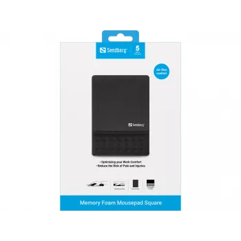 Tappetino mouse Sandberg Memory Foam quadrato