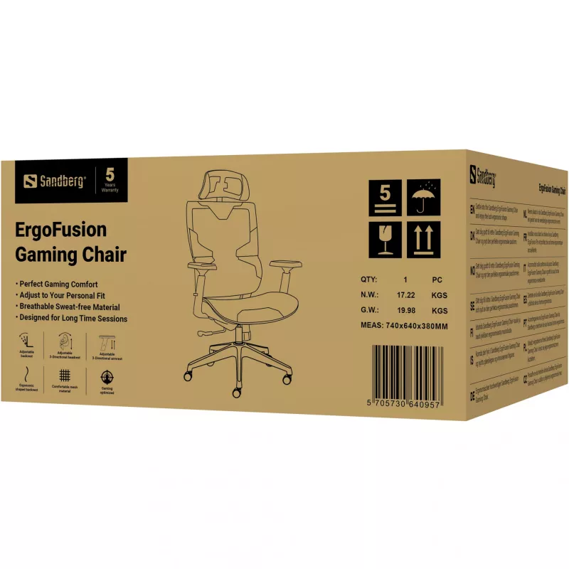 Sedia gaming Sandberg ErgoFusion peso massimo utente 150 kg