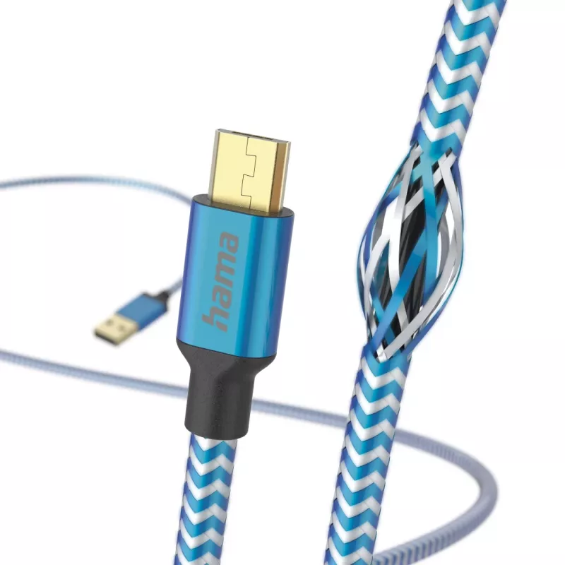 Cavo USB Hama Reflective USB 2.0 1,5 m USB A Micro-USB B blu