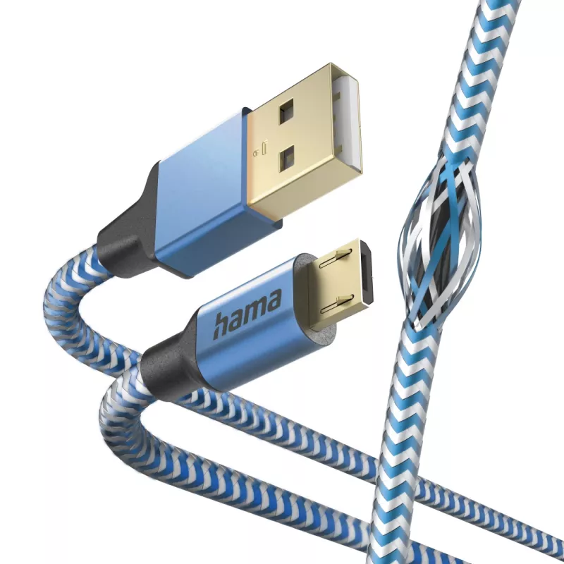 Cavo USB Hama Reflective USB 2.0 1,5 m USB A Micro-USB B blu