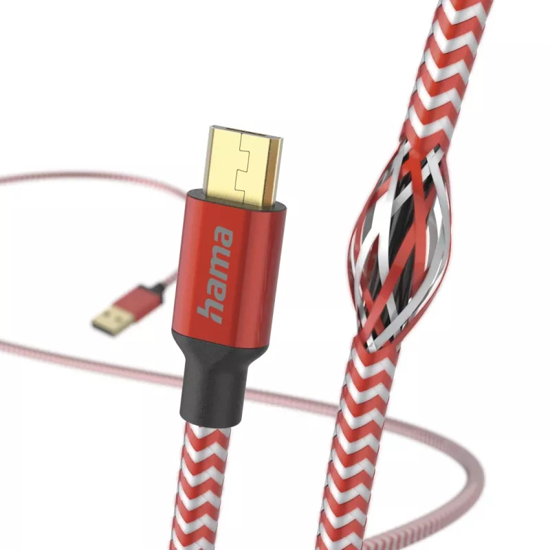Cavo USB Hama Reflective USB 2.0 1,5 m USB A Micro-USB B rosso