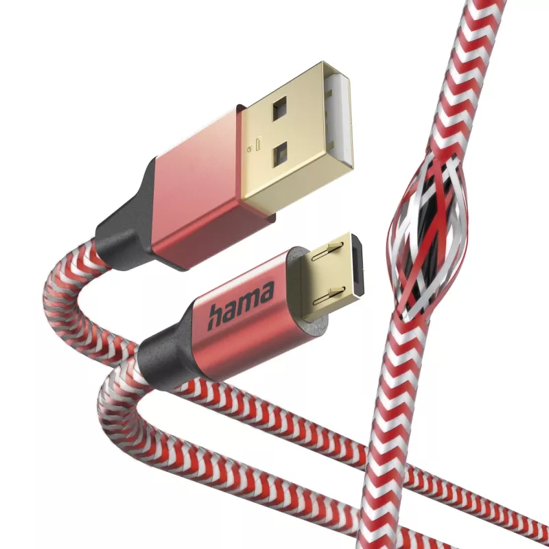 Cavo USB Hama Reflective USB 2.0 1,5 m USB A Micro-USB B rosso