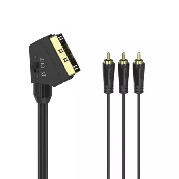 Hama 00205156 cavo SCART 1,5 m 3 x RCA nero