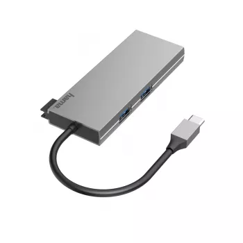 Dock per laptop/replicatore di porte Hama 00200110 USB 3.2 Gen 1 (3.1 Gen 1) Type-C grigio