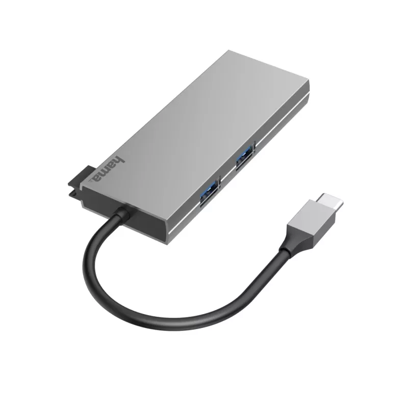 Dock per laptop/replicatore di porte Hama 00200110 USB 3.2 Gen 1 (3.1 Gen 1) Type-C grigio