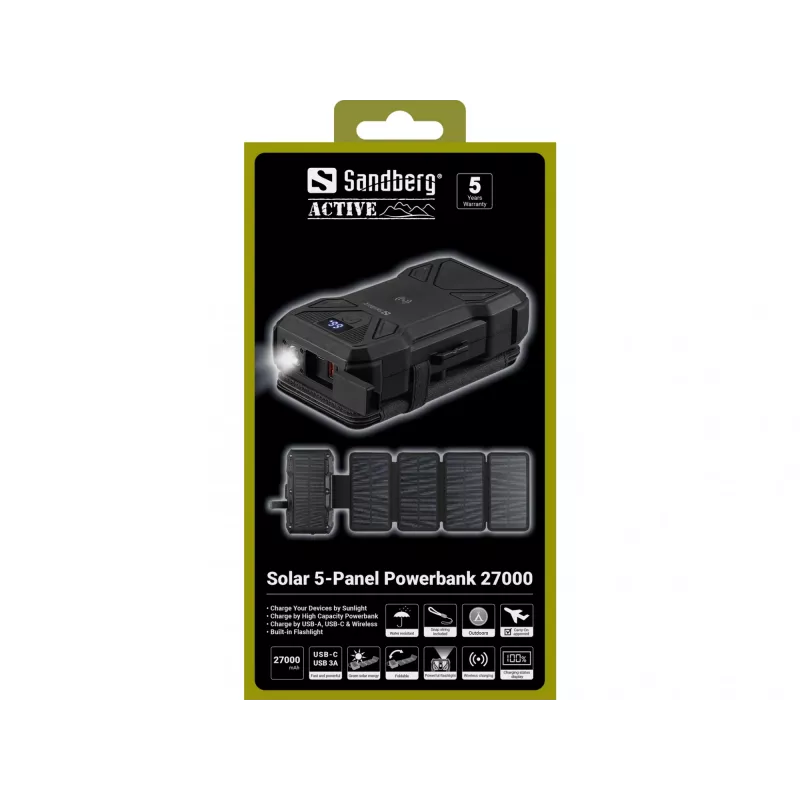 Powerbank portatile Sandberg Solar 5-Panel 27000 mAh
