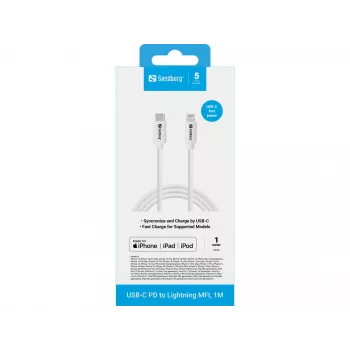 Cavo Sandberg USB-C PD a Lightning MFI 1M 1m Lightning USB C