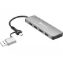 Hub Sandberg USB-C/A a 4xUSB 3.0 alluminio 5000 Mbit/s