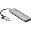 Hub Sandberg USB-C/A a 4xUSB 3.0 alluminio 5000 Mbit/s