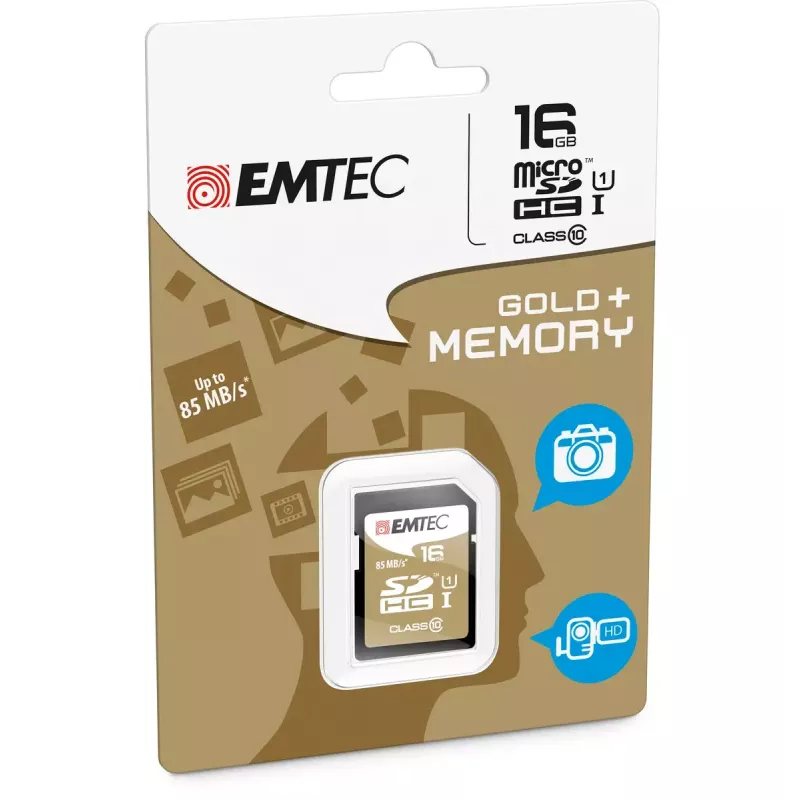Memoria flash Emtec 16 GB SDHC Classe 10 oro