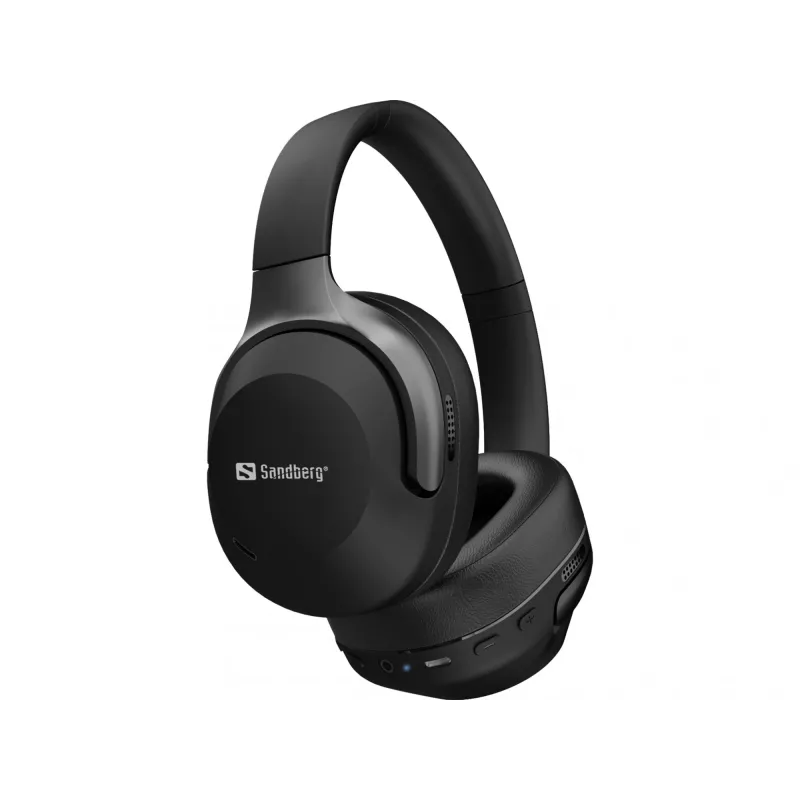 Cuffie wireless da viaggio Sandberg ANC+ENC, wireless, chiamate/musica, 228 g, cuffie, nero