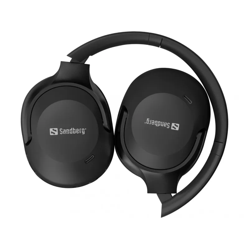 Cuffie wireless da viaggio Sandberg ANC+ENC, wireless, chiamate/musica, 228 g, cuffie, nero