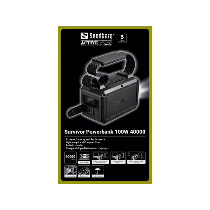 Powerbank portatile Sandberg Survivor 100W 40000mAh