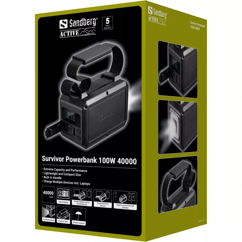 Powerbank portatile Sandberg Survivor 100W 40000mAh