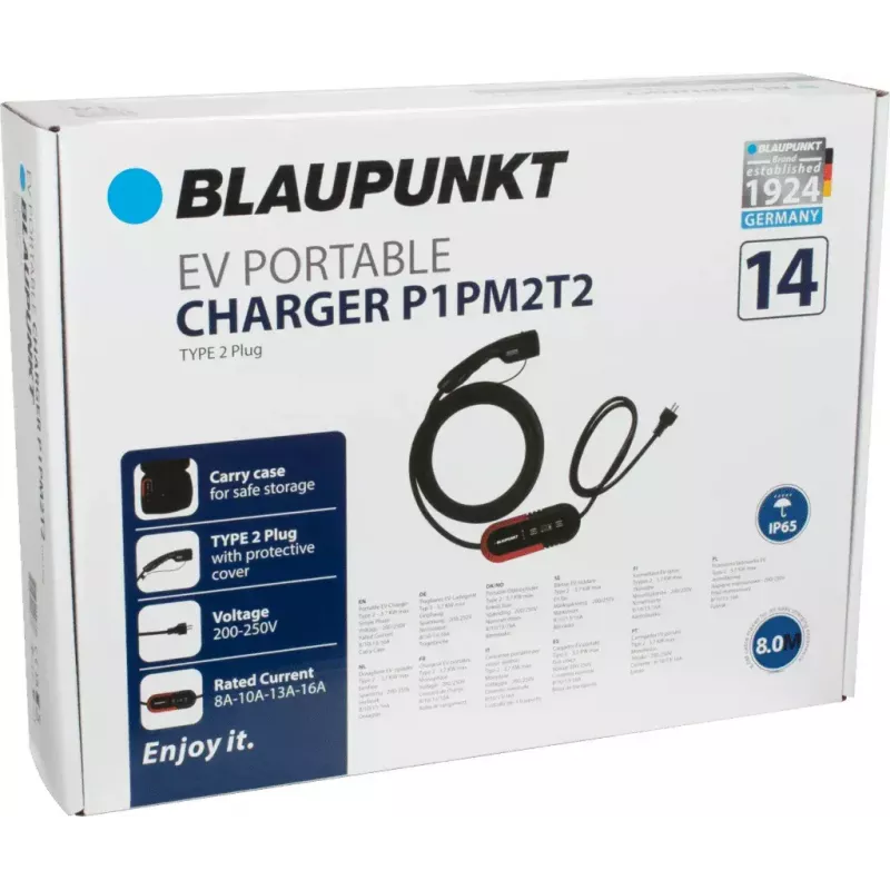 Blaupunkt P1PM2T2 stazione di ricarica da pavimento nera in plastica 3700W cavo 8m
