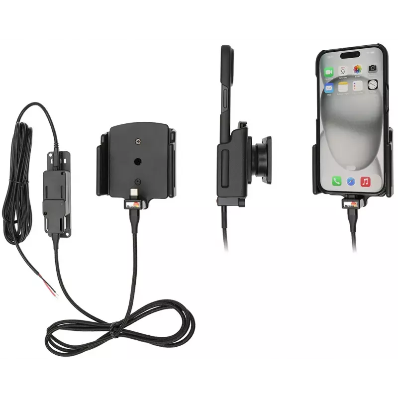 Supporto attivo per cellulare/smartphone Brodit 727370, nero — uso in auto e interni