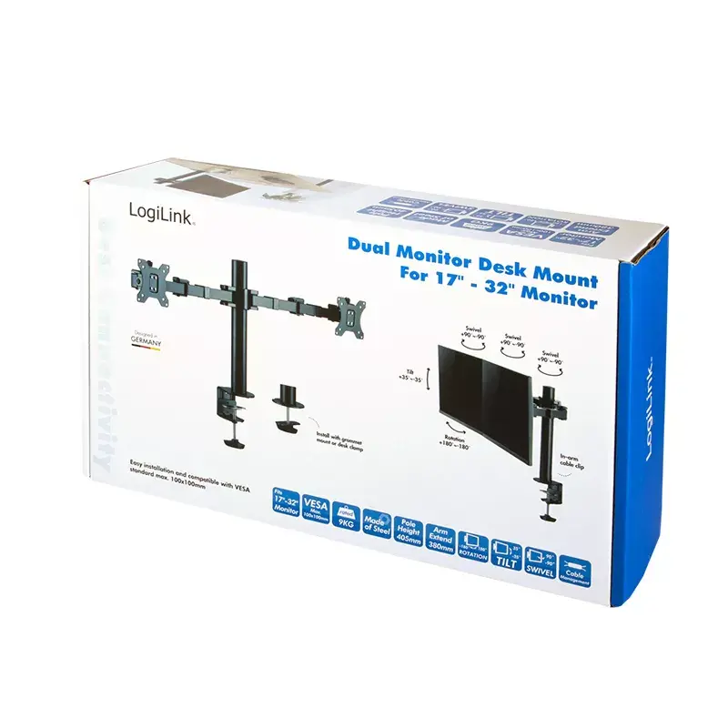 Supporto monitor LogiLink BP0106 32 pollici da tavolo nero