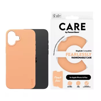 Cover PanzerGlass CARE by ® custodia moda Peachy con MagSafe iPhone 16 Plus trasparente