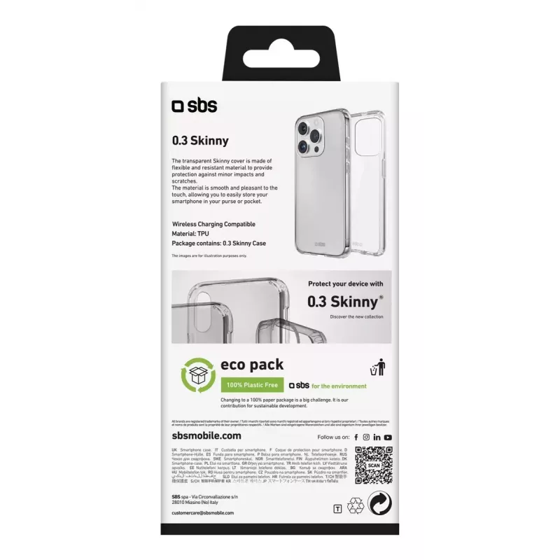 Custodia per cellulare SBS TESKINIP1661PT per iPhone 16 Pro 16 cm trasparente