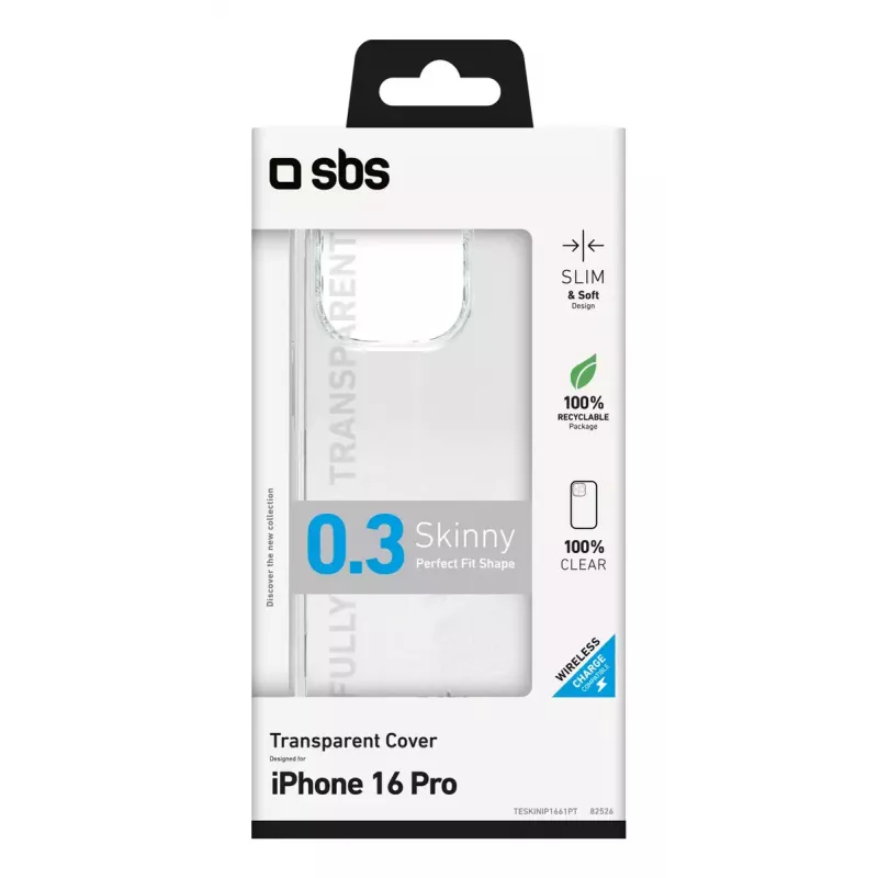 Custodia per cellulare SBS TESKINIP1661PT per iPhone 16 Pro 16 cm trasparente