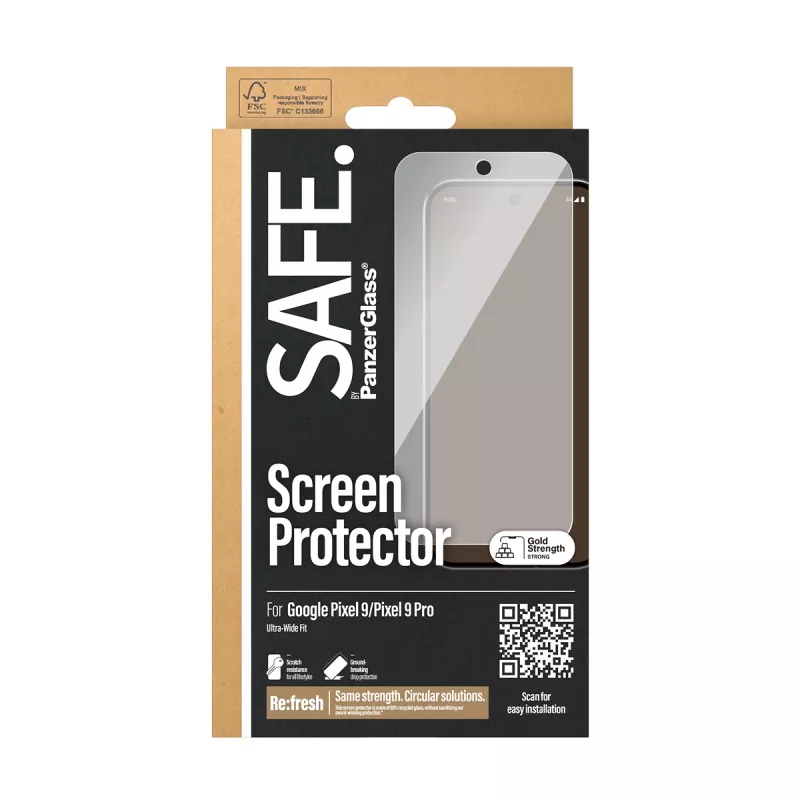 Protezione schermo PanzerGlass SAFE. by ® Google Pixel 9 | 9 Pro Ultra-Wide Fit antigraffio antiurto