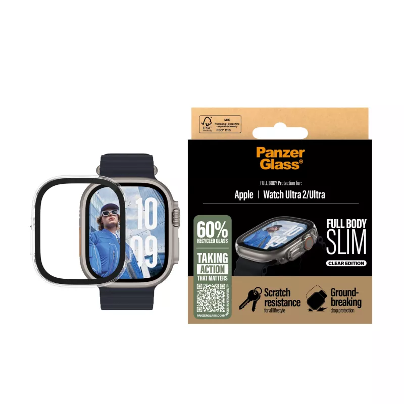 PanzerGlass® Case Full Body sottile trasparente Apple Watch Ultra 3 | Ultra 2 | Ultra | 49mm