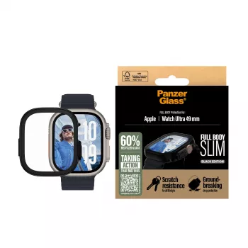 PanzerGlass ® Case Full Body sottile nero Apple Watch Ultra 3 | Ultra 2 | Ultra | 49 mm