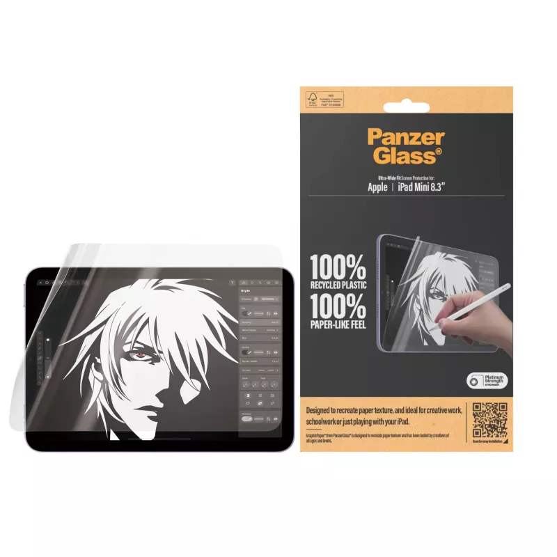 PanzerGlass ® GraphicPaper® vetro protettivo per display iPad Mini 8.3'' (2021, 2024) | Ultra-Wide Fit