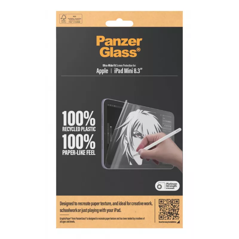 PanzerGlass ® GraphicPaper® vetro protettivo per display iPad Mini 8.3'' (2021, 2024) | Ultra-Wide Fit