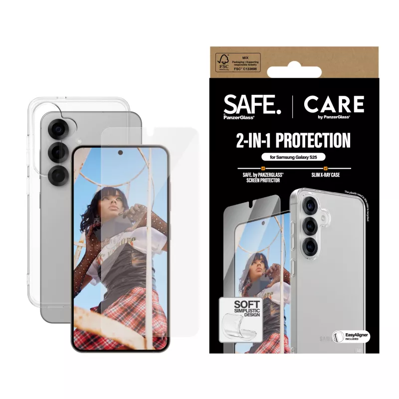 PanzerGlass CARE by Fashion bundle 2-in-1 Samsung Galaxy S25