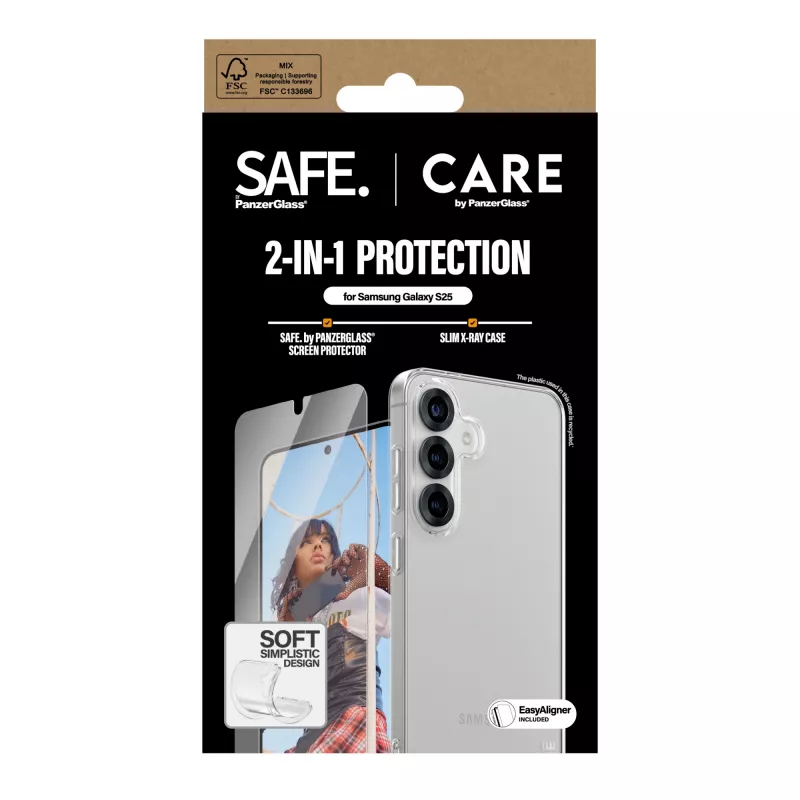 PanzerGlass CARE by Fashion bundle 2-in-1 Samsung Galaxy S25