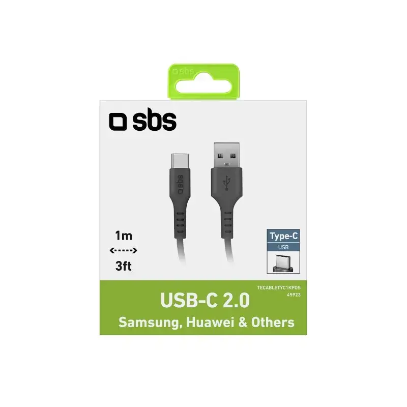 Cavo USB SBS Mobile TECABLETYC1KPOS — USB A a USB C, USB 2.0, 1 m, nero
