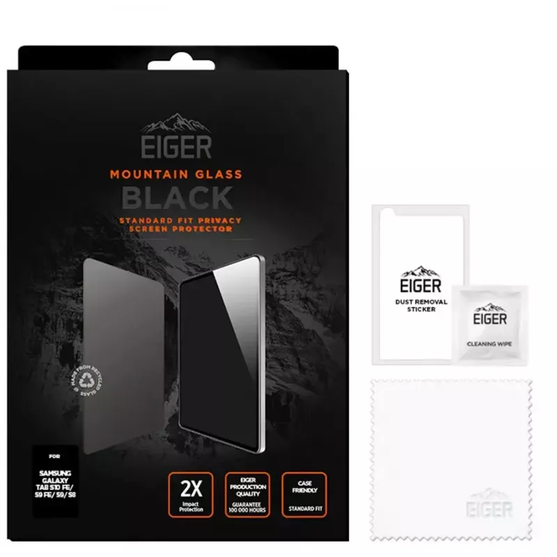 Eiger Mountain Black pellicola privacy per tablet Samsung Galaxy Tab S10 FE / S9 FE