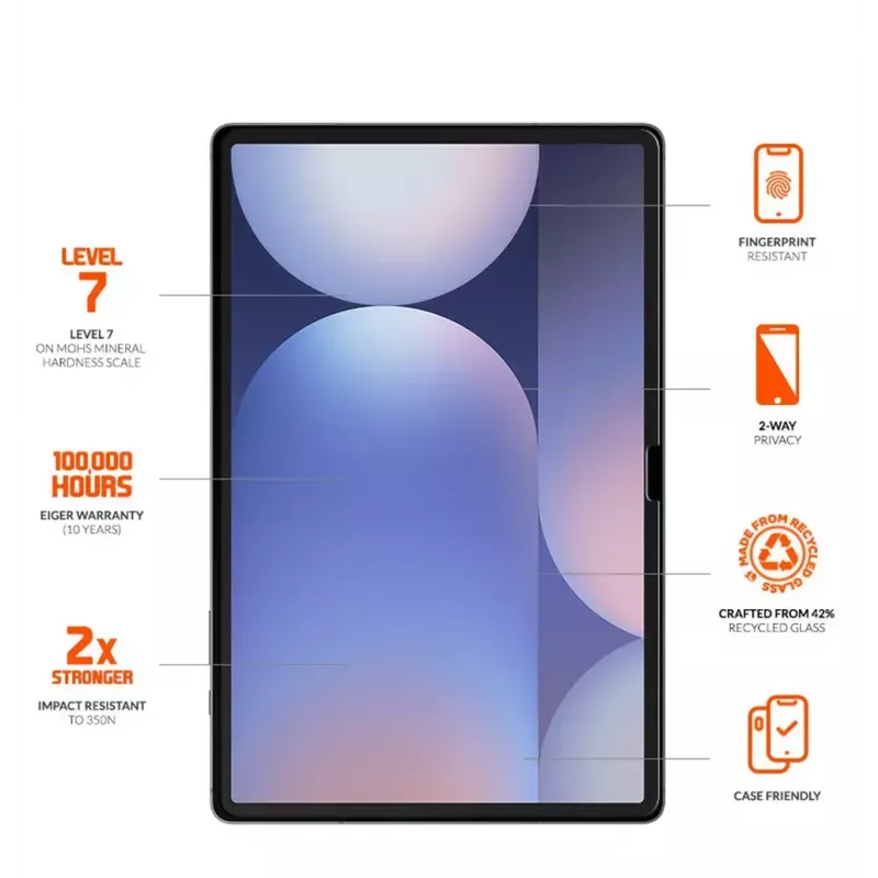 Eiger Mountain Black pellicola privacy per tablet Samsung Galaxy Tab S10 FE / S9 FE