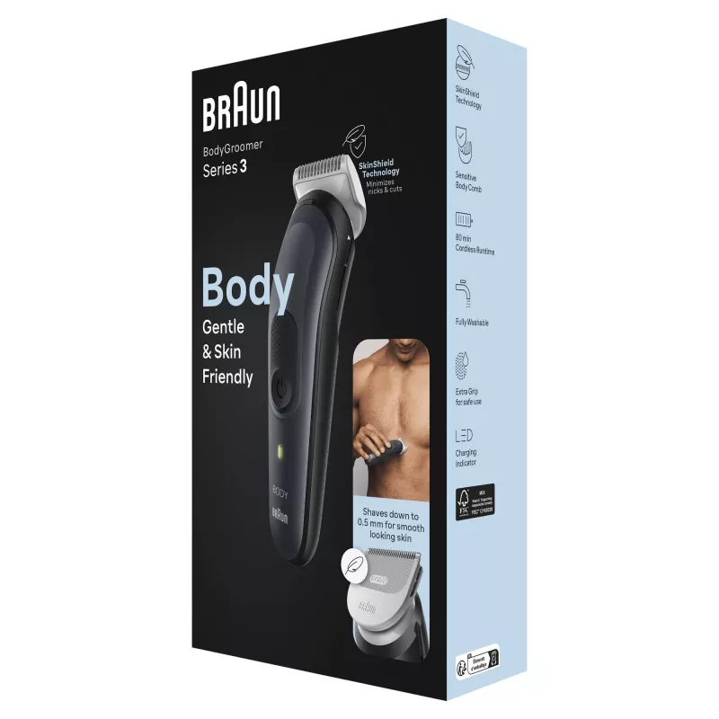 Rifinitore corpo Braun BG3340 nero grigio indicatori LED ricarica