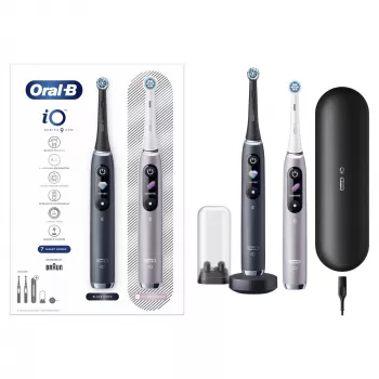 Spazzolino elettrico rotante-oszillante Oral-B iO 80363731 nero argento adulti cura delle gengive sensibile sbiancante