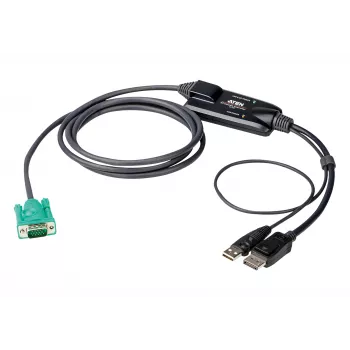Convertitore console DisplayPort ATEN, 1,8 m, USB, DisplayPort, nero, USB Type-A + DisplayPort, SPHD-15
