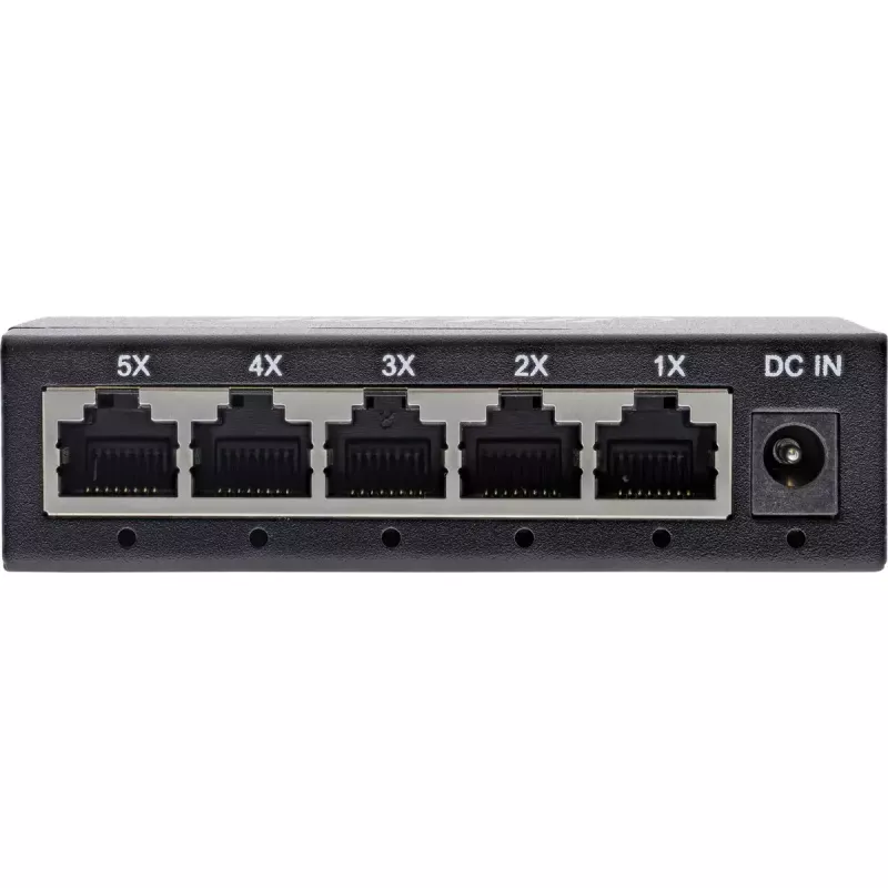 Switch di rete Gigabit InLine 5 porte, 1 Gb/s, desktop, case in metallo, senza ventola
