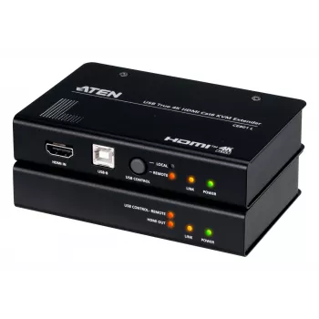Extender KVM AV ATEN CE801 — USB True 4K HDMI su Cat6 (4K @ 70 m / FHD @ 100 m), HDMI e USB Type-A, nero
