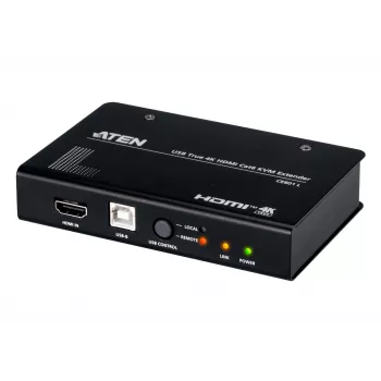 Extender KVM AV ATEN CE801 — USB True 4K HDMI su Cat6 (4K @ 70 m / FHD @ 100 m), HDMI e USB Type-A, nero