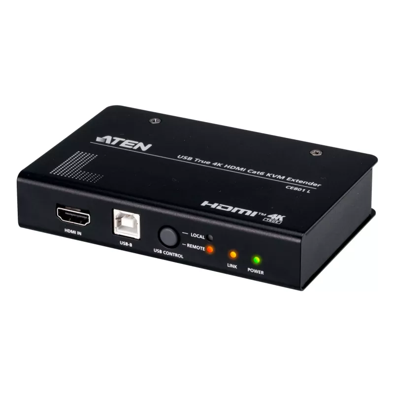 ATEN CE801-AT-G USB True 4K HDMI Cat6 extender KVM (4K @ 70 m / FHD 1080p @ 100 m), HDMI, USB Type-A, RS-232
