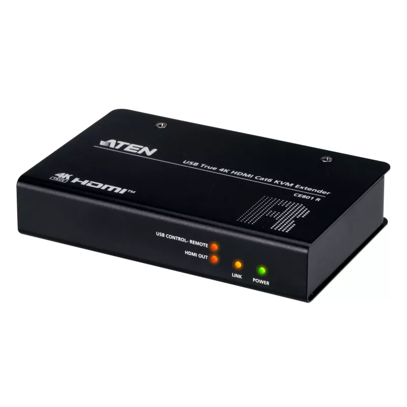 ATEN CE801-AT-G USB True 4K HDMI Cat6 extender KVM (4K @ 70 m / FHD 1080p @ 100 m), HDMI, USB Type-A, RS-232