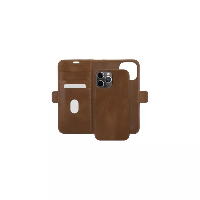 dbramante1928 Lynge LY61GT001181 custodia a libro per Apple iPhone 12/12 Pro, in pelle granulata, marrone chiaro