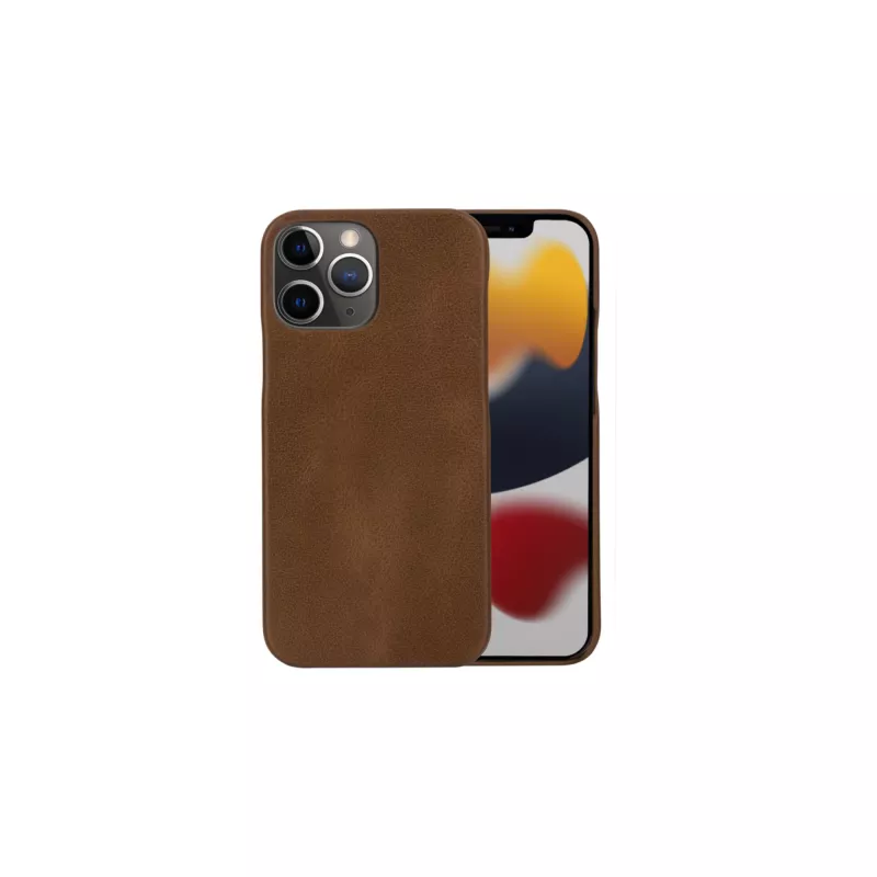 dbramante1928 Lynge LY61GT001181 custodia a libro per Apple iPhone 12/12 Pro, in pelle granulata, marrone chiaro