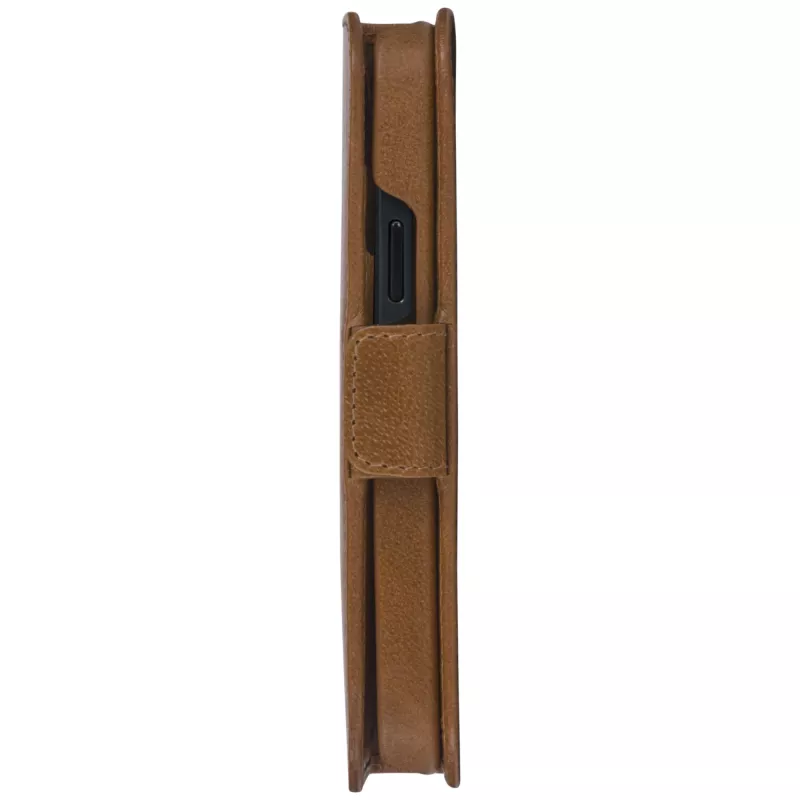 dbramante1928 Lynge LY61GT001181 custodia a libro per Apple iPhone 12/12 Pro, in pelle granulata, marrone chiaro