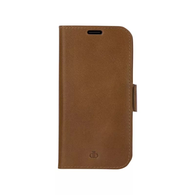 dbramante1928 Lynge LY61GT001181 custodia a libro per Apple iPhone 12/12 Pro, in pelle granulata, marrone chiaro