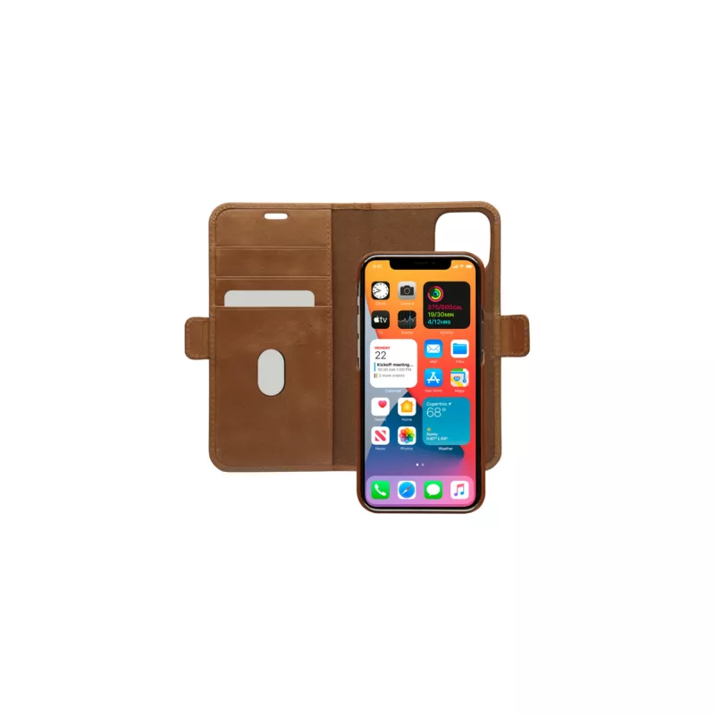 dbramante1928 Lynge LY61GT001181 custodia a libro per Apple iPhone 12/12 Pro, in pelle granulata, marrone chiaro