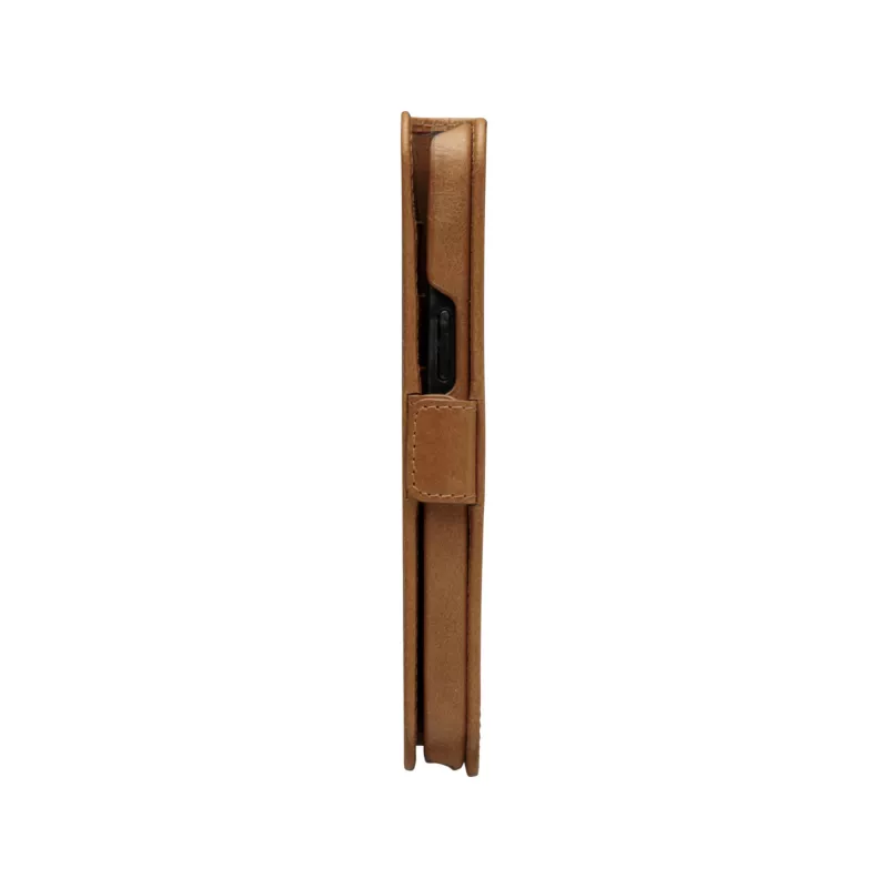 dbramante1928 Lynge LY61GT001181 custodia a libro per Apple iPhone 12/12 Pro, in pelle granulata, marrone chiaro
